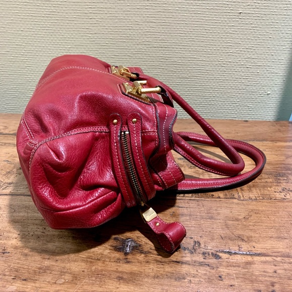 B Makowsky Red Leather Bag - Picture 4 of 9